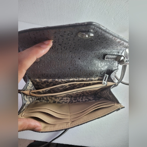 Guess small crossbody purse ،Guess Juliet Mini Crossbody Wallet in Pewter - - Picture 9 of 13